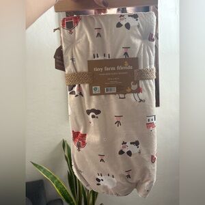 ✨🐄 Tiny Farm Friends Reversible Baby Blanket 🐖✨